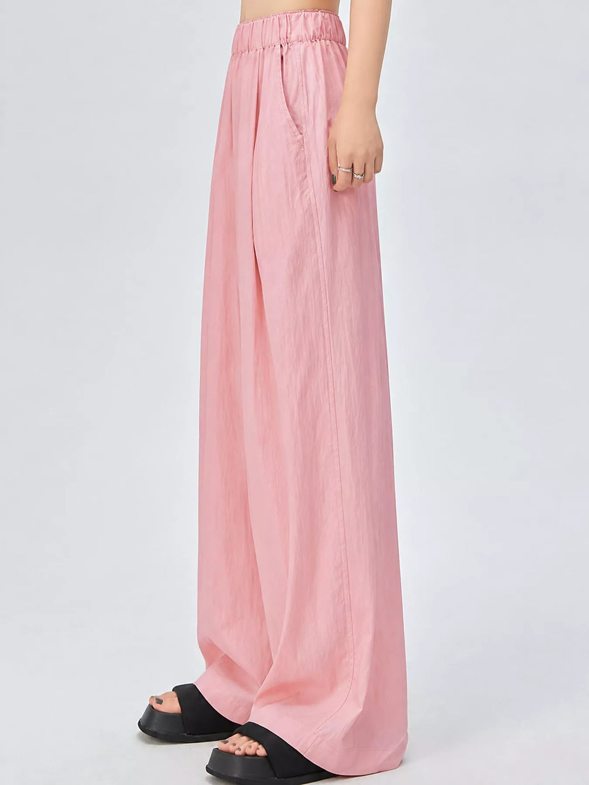 High-Waisted Loose Fit Wide-Leg Casual Pants