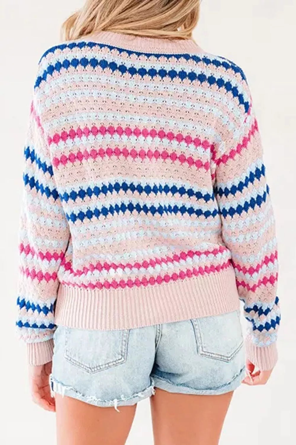Striped Geometric Pattern Sweater