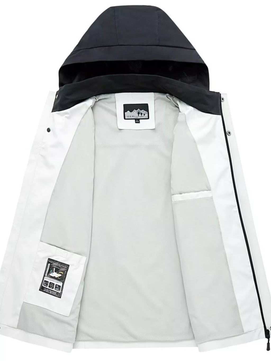 Men's Plus Size Two-Tone Hooded Outdoor Jacket