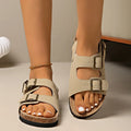 Double Buckle Cork Sole Sandals