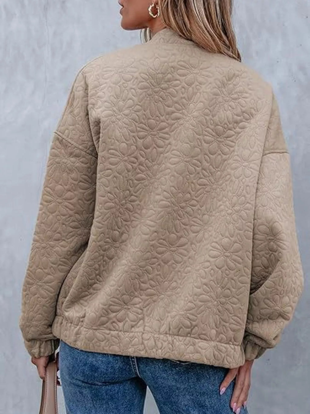 Floral Quilted Zip Up Jacket