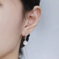 1 Carat 925 Sterling Silver Moissanite Hoop Drop Earrings