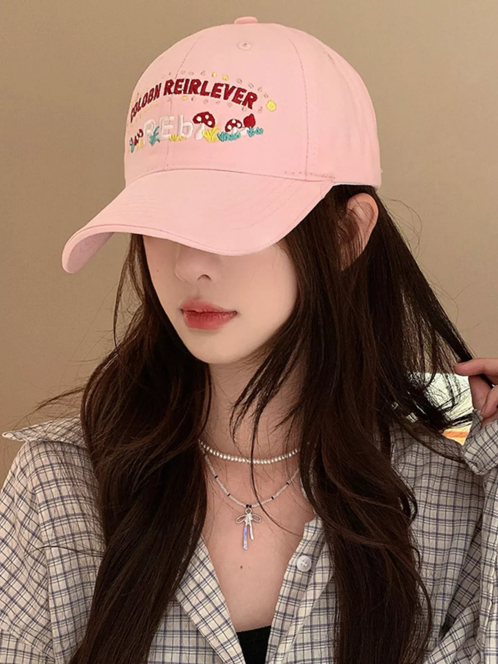 Embroidered Mushroom Baseball Cap