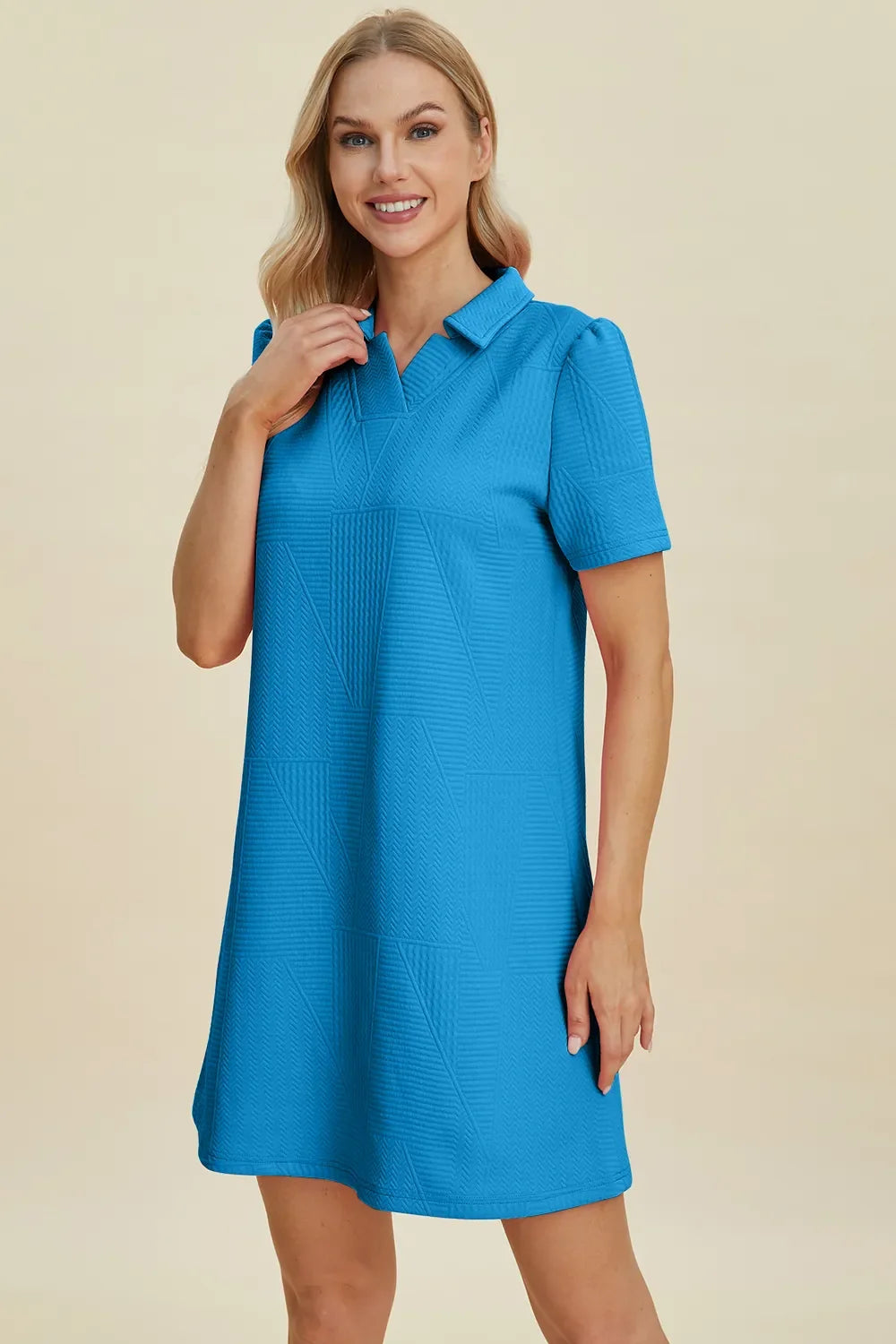 Texture Short Sleeve Dress