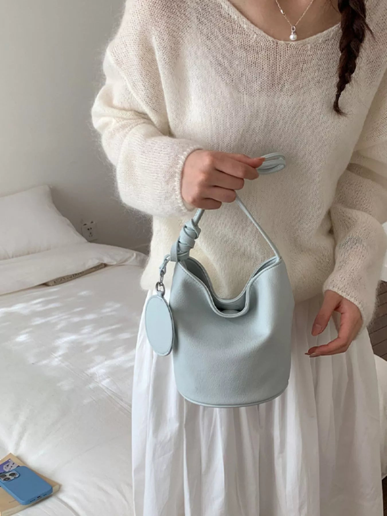 PU Leather Bucket Handbag