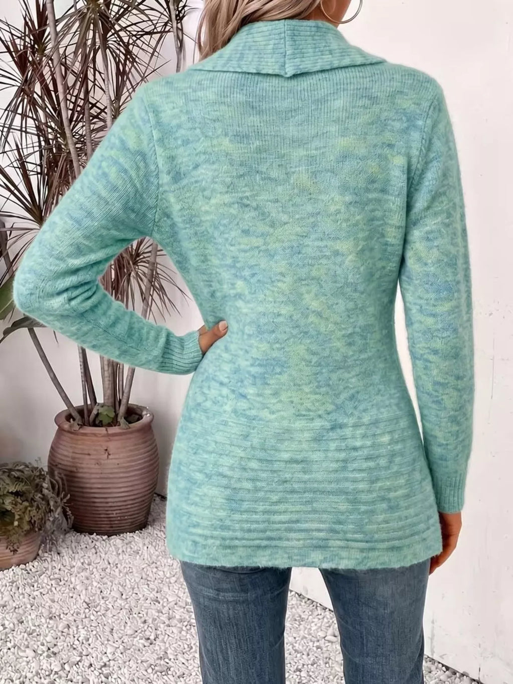 Full Size Open Front Long Sleeve Cardigan Plus Size