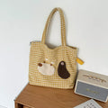 Gingham Drawstring Handbag