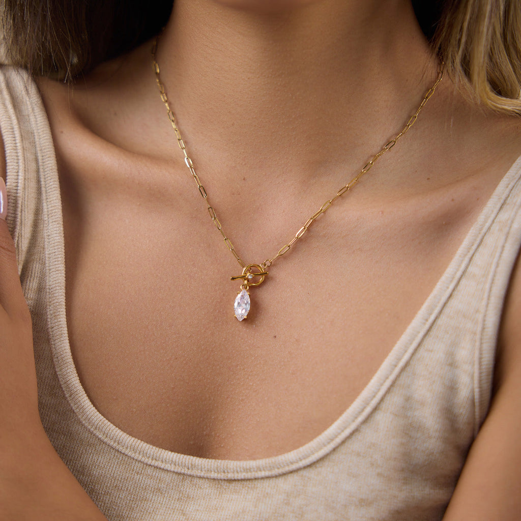 Toggle Zircon Pendant Necklace Collection