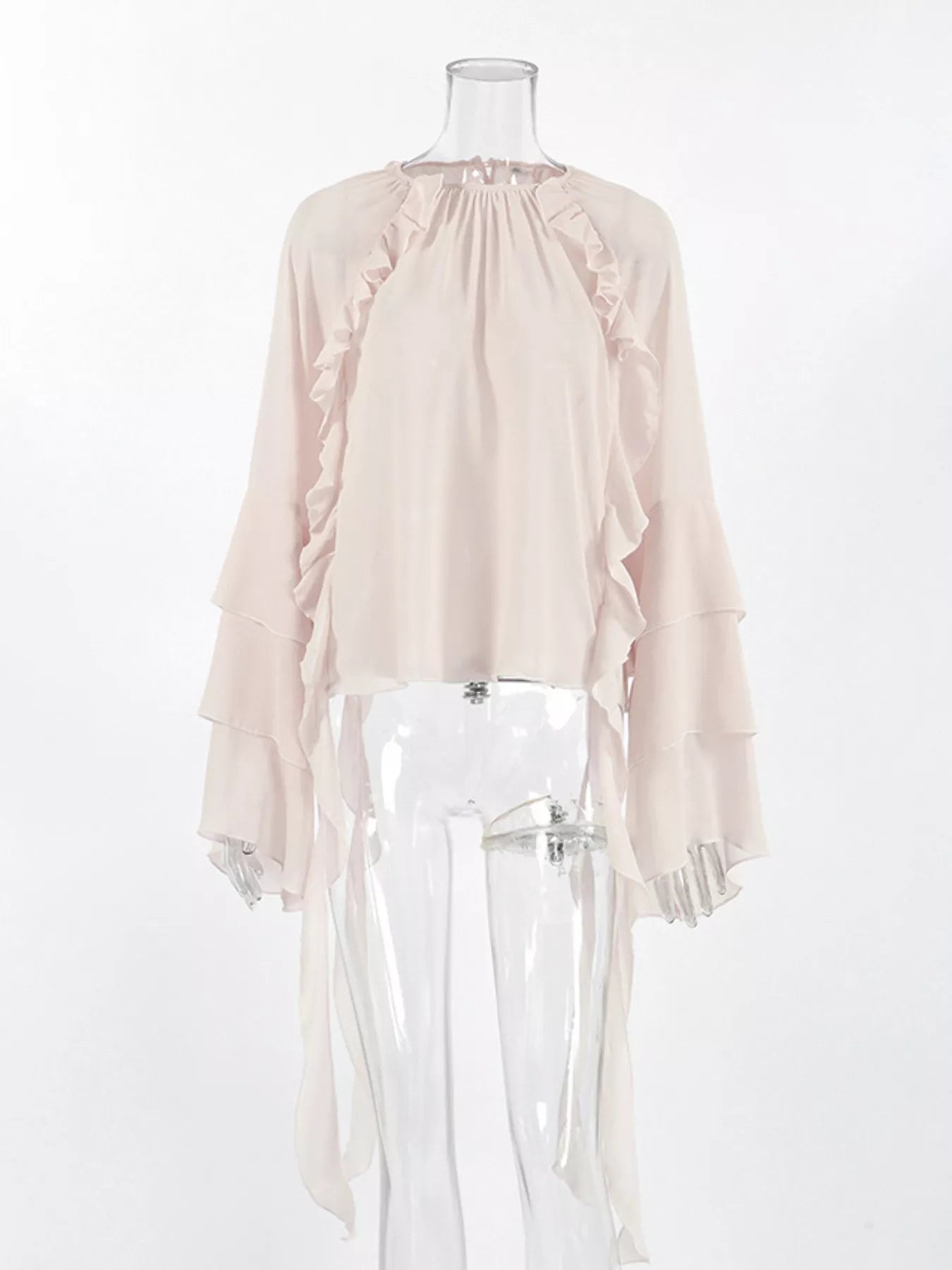 Ruffled Flare Sleeve Blouse
