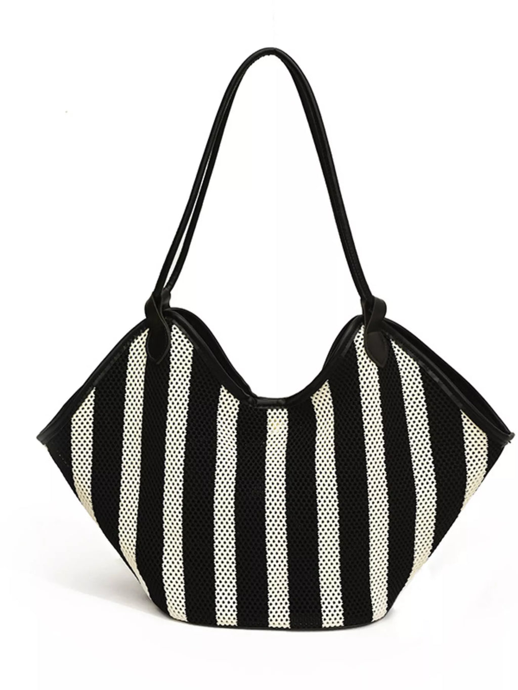 Striped Knit Shoulder Bag