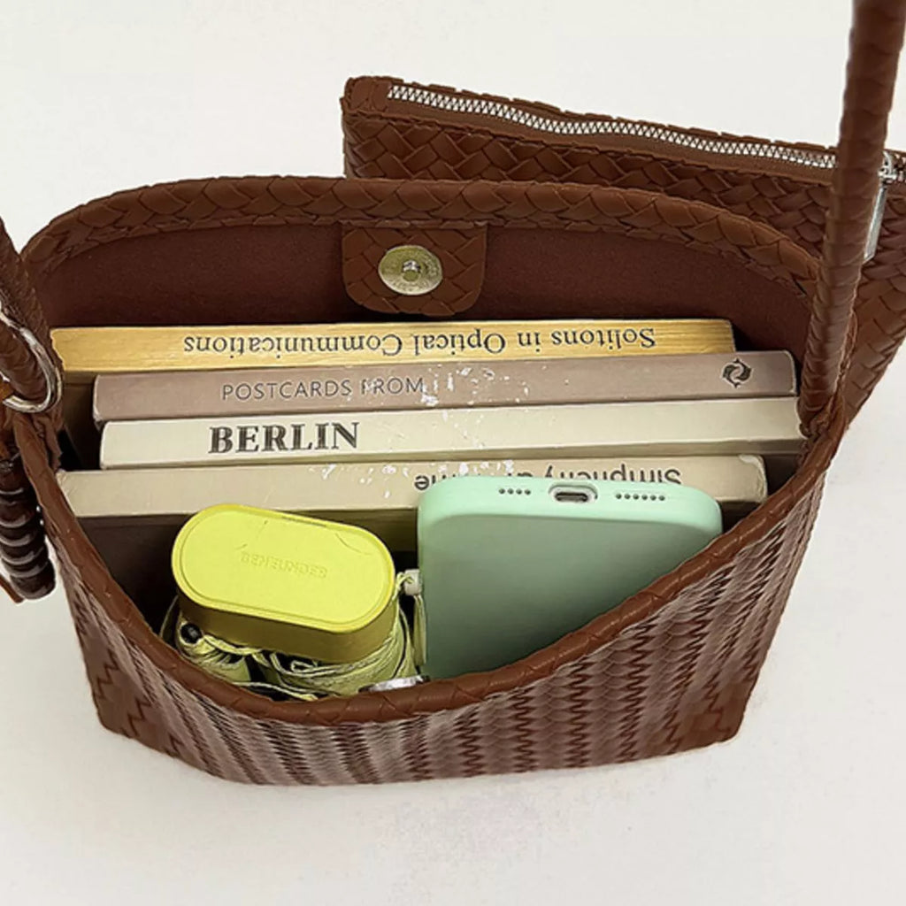 Woven Leather Shoulder Bag