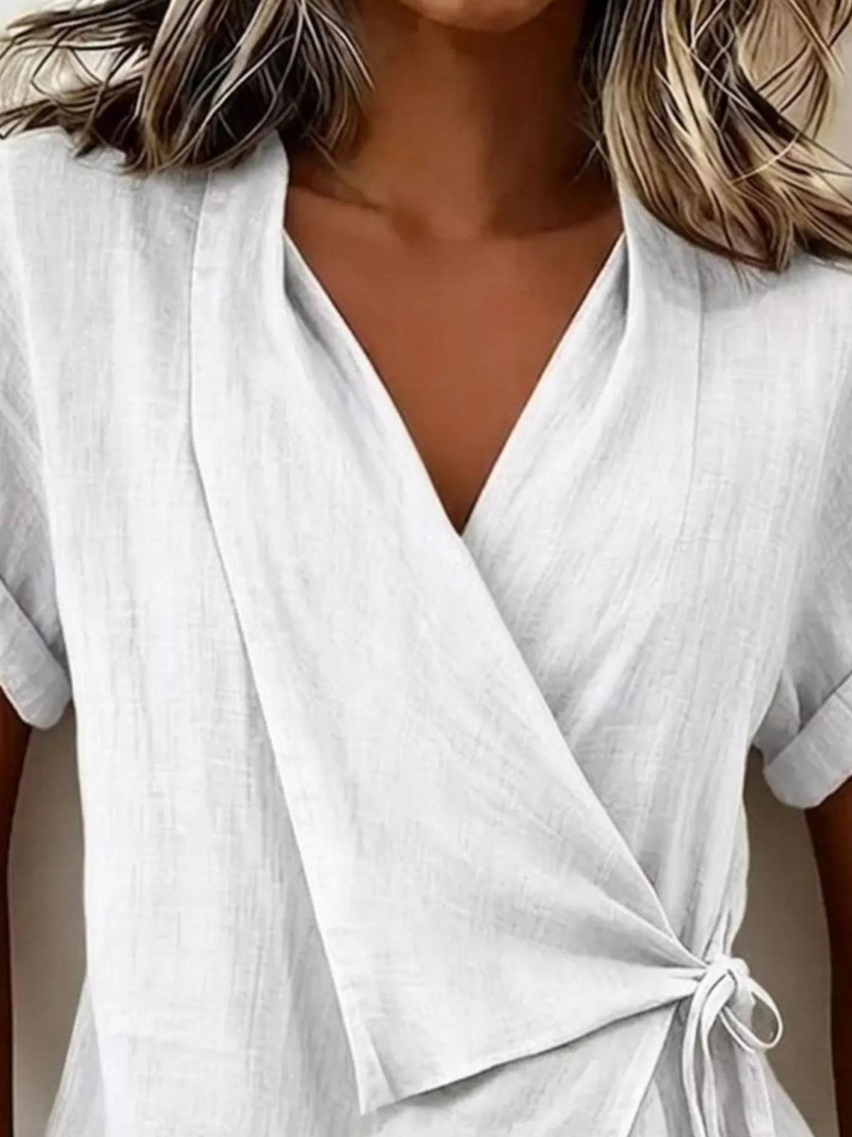 Tie-Side Detail Wrap Top