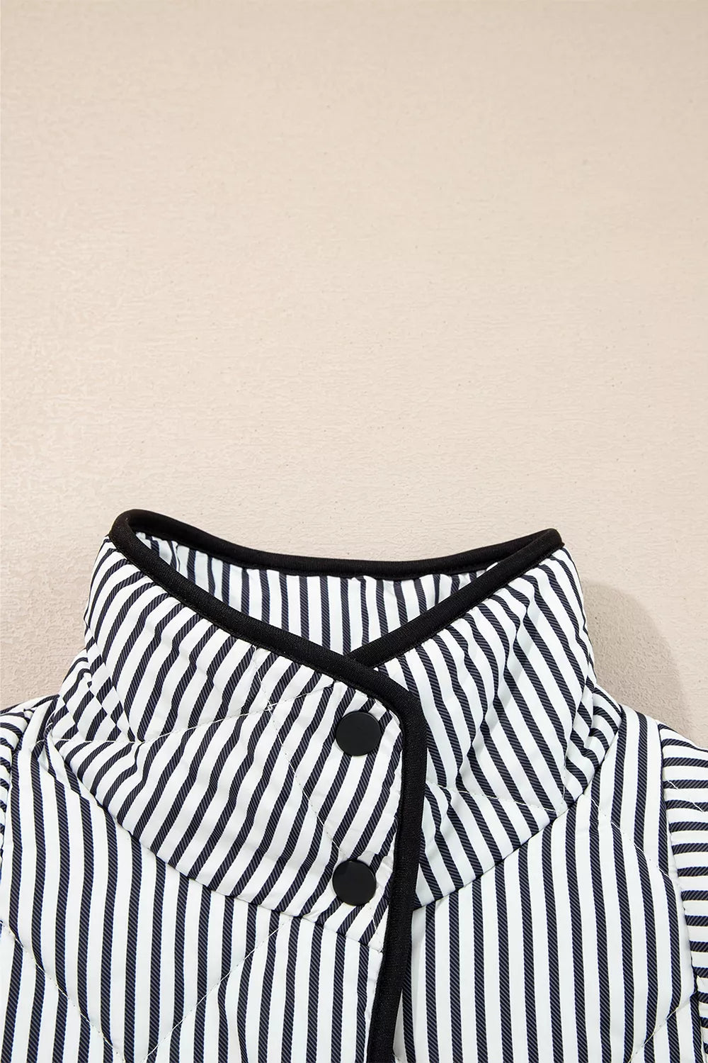 Striped Quilted Vest Coat
