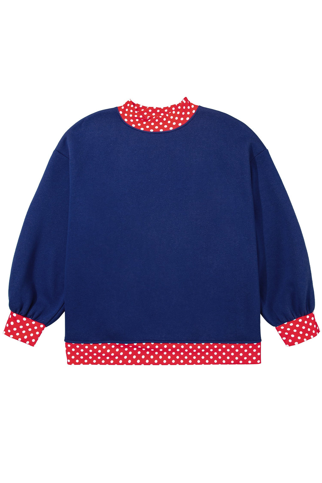 Orange Polka Dot Patchwork Round Neck Plus Size Sweatshirt