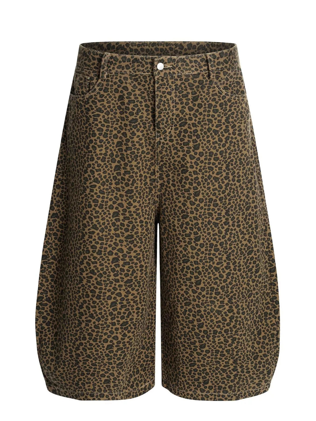 Men's Leopard Print Wide-Leg Capris