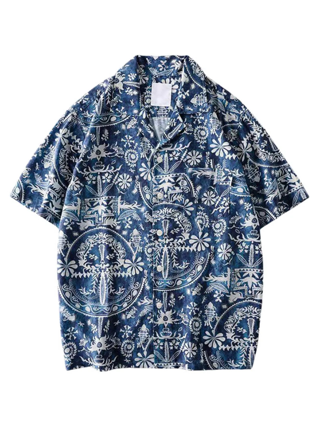 Men's Vintage Print Short Sleeve Shirt