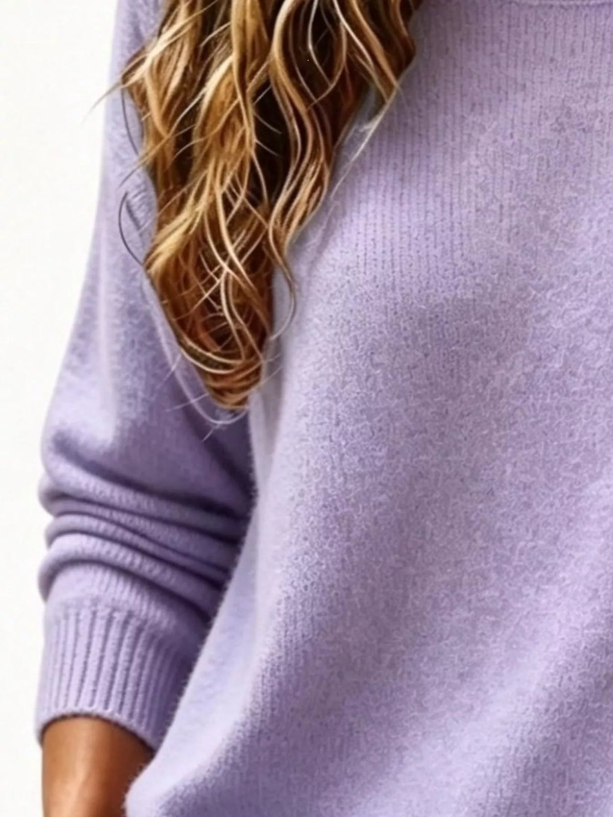 Full Size Round Neck Dropped Shoulder Sweater Plus Size