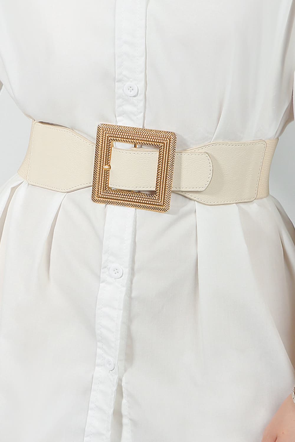 Casual PU Leather Belt with Statement Buckle