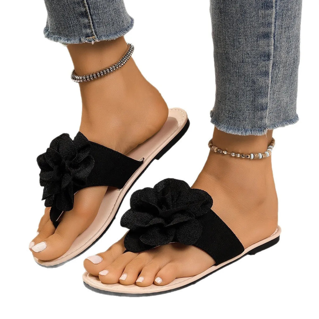 Flower Toe Post Flats Sandals