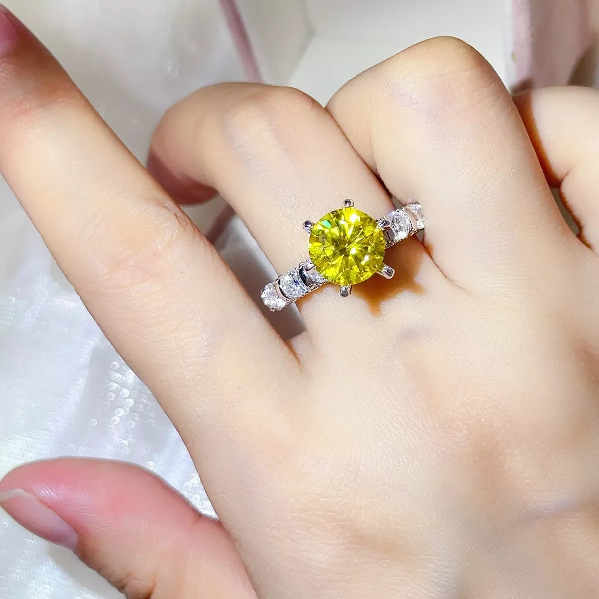 3 Carat 925 Sterling Silver Moissanite Ring