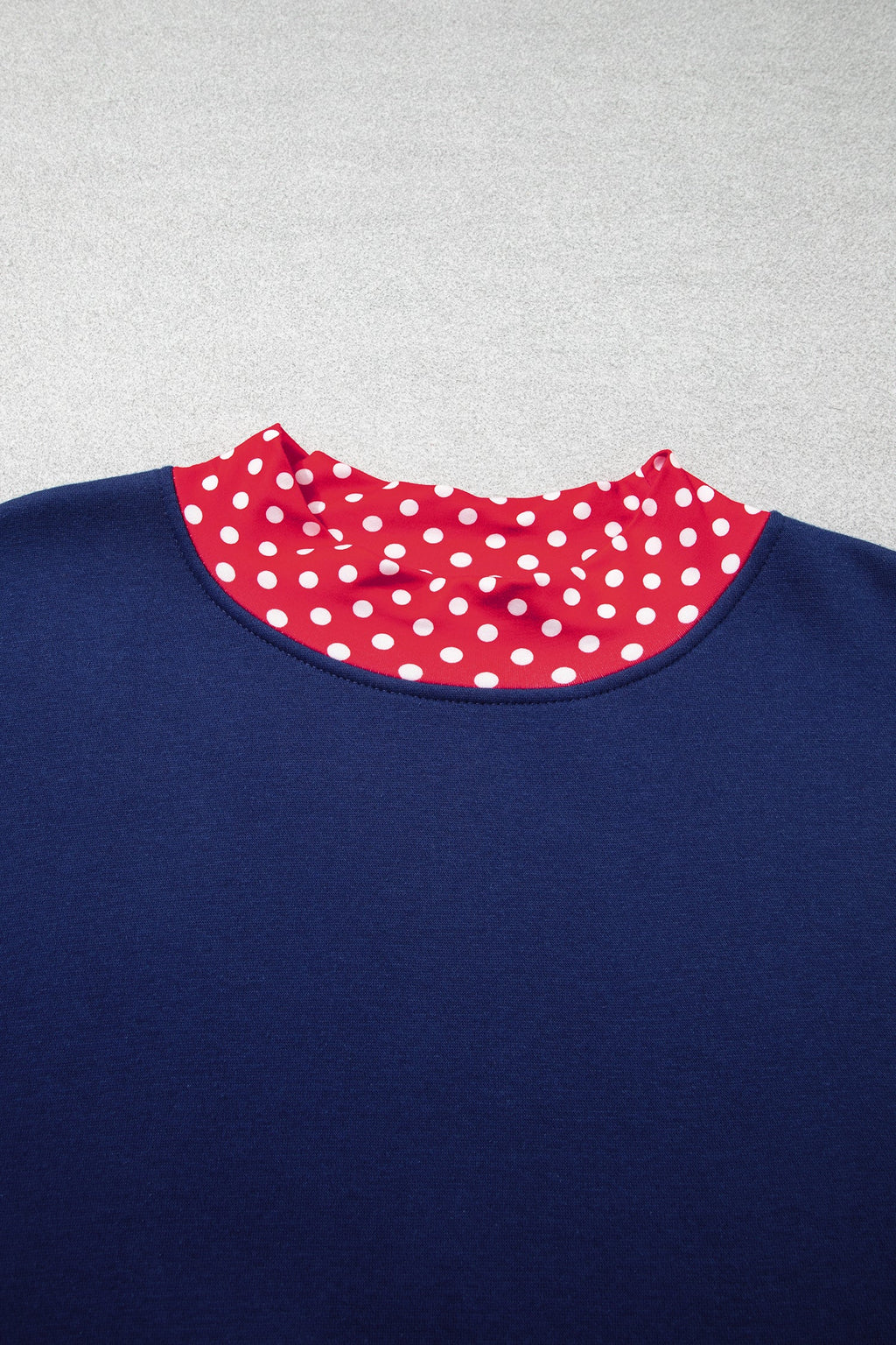 Orange Polka Dot Patchwork Round Neck Plus Size Sweatshirt