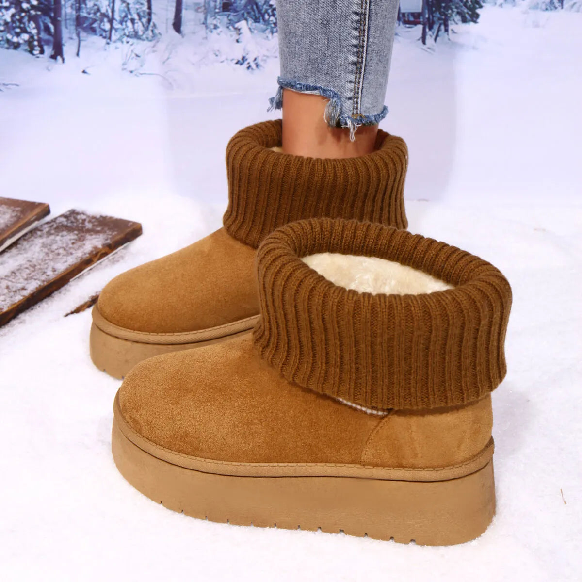 Round Toe Platform Boots