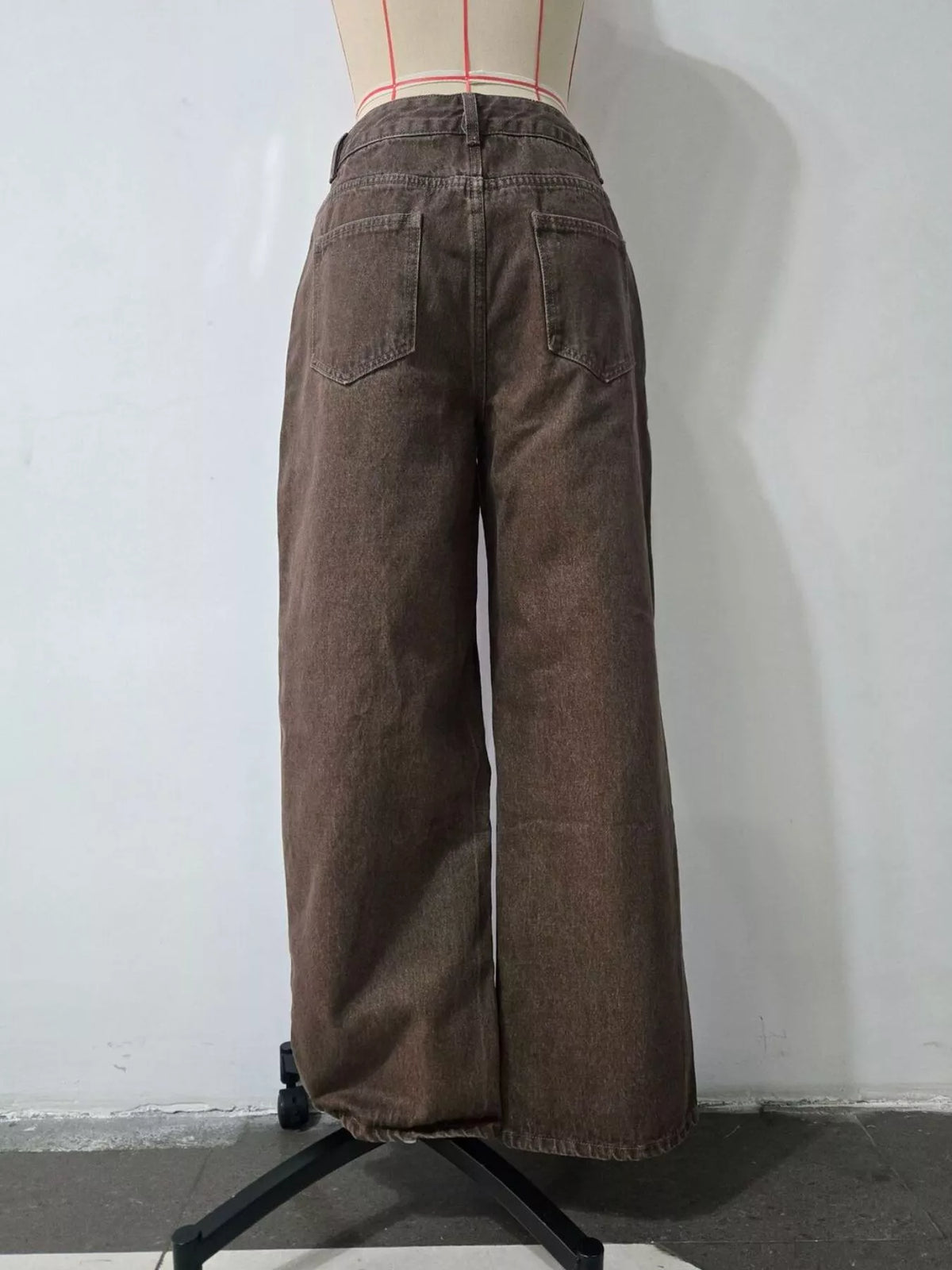 High-Waisted Wide-Leg Jeans with Tie-Waist Detail