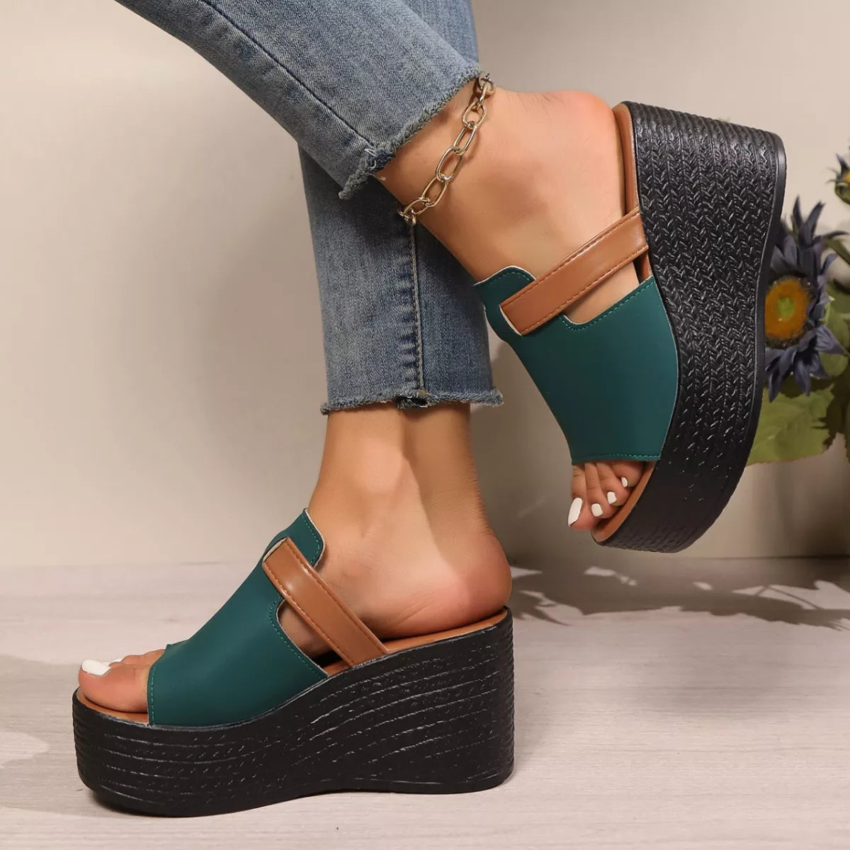 Open Toe Platform Wedge Sandals