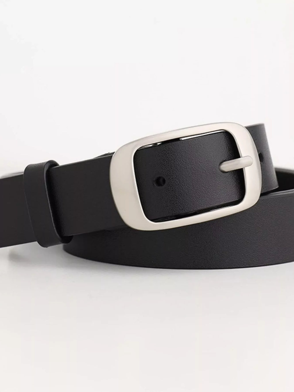 Leather Belt with Silver Buckle