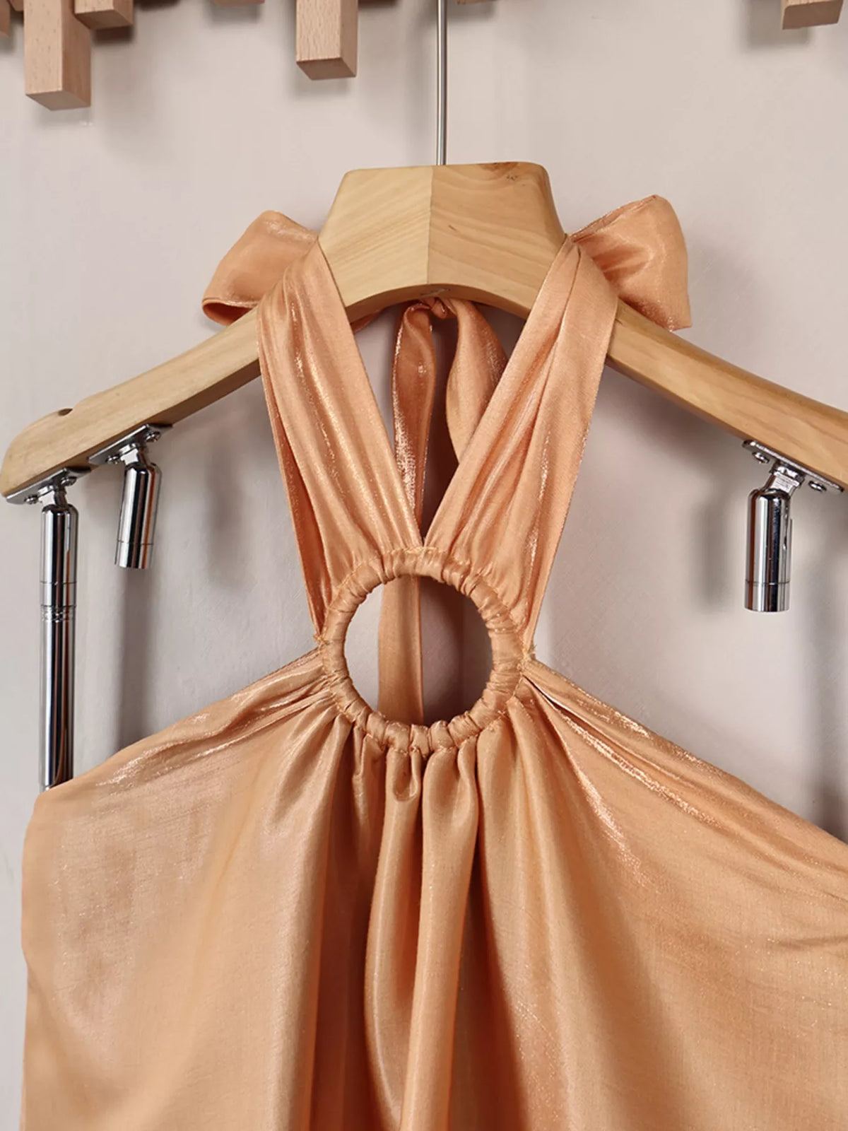 Halter Neck Maxi Dress with O-Ring Detail