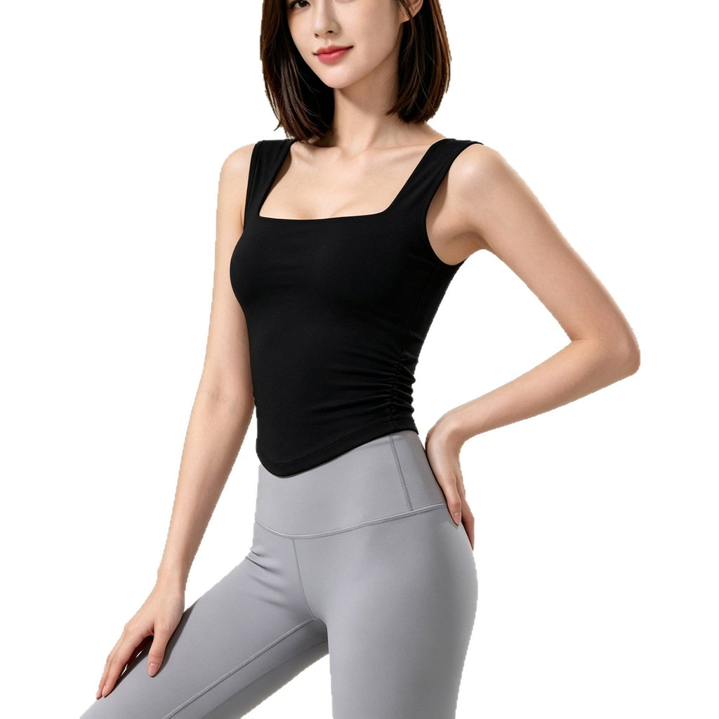 Sleeveless Womens Yoga Top Outerwear Style With A Built-in Padded Bra