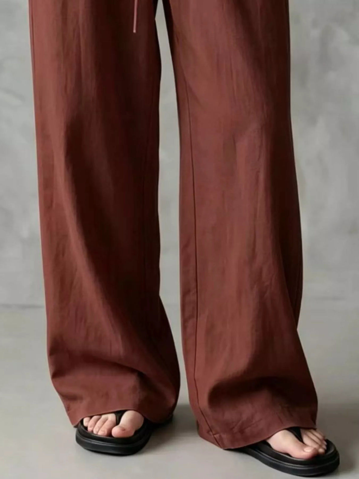 Full Size Drawstring Wide-Leg Casual Pants Plus Size