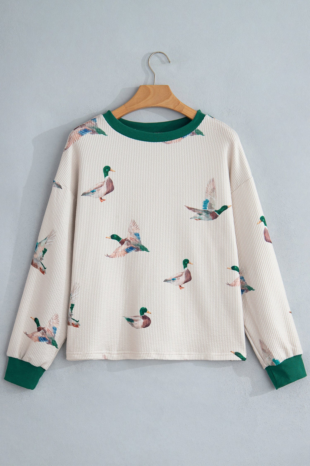 Plus Size Mallard Corded Knit Long Sleeve Top