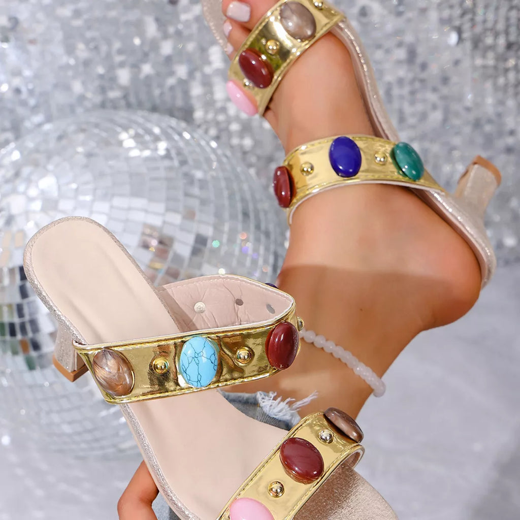 Open Toe Block Heels Sandals