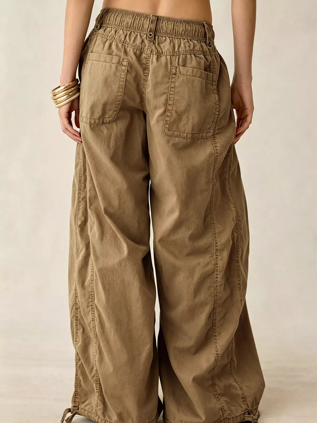High-Waisted Cargo Wide-Leg Pants