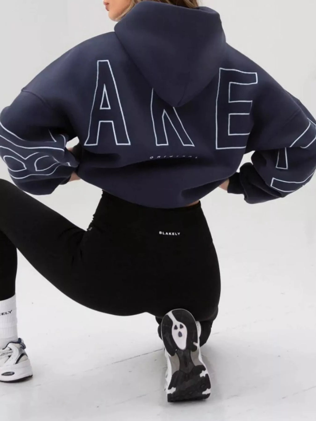 Letter Back Hoodie with Kangaroo Pocket