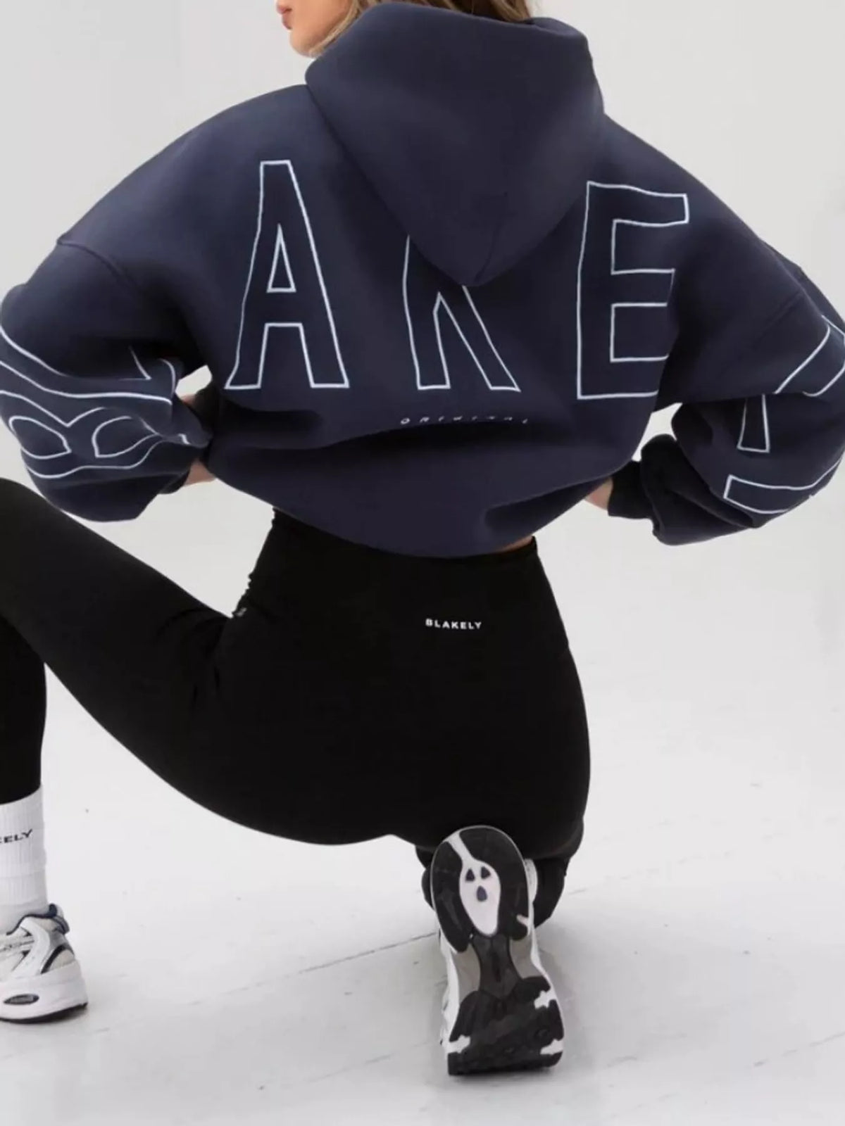 Letter Back Hoodie with Kangaroo Pocket