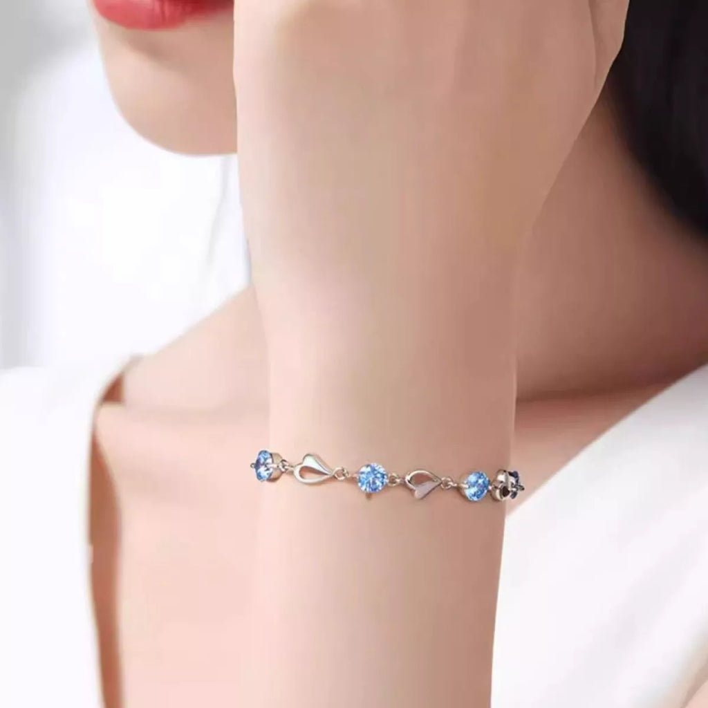 925 Sterling Silver Crystal Bracelet