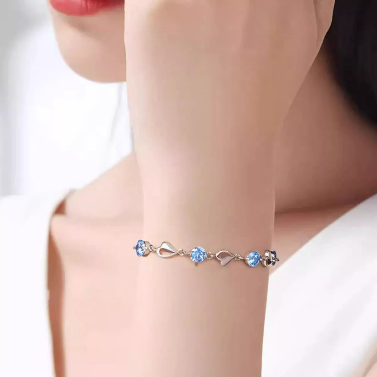 925 Sterling Silver Crystal Bracelet