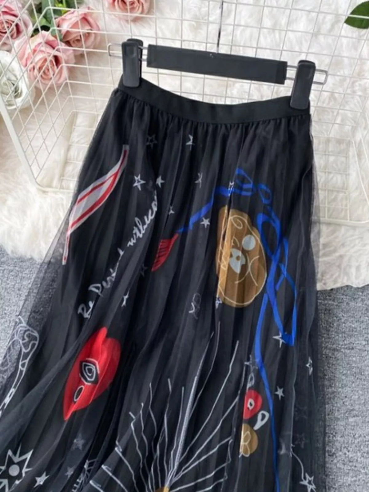 Printed Tulle Skirt