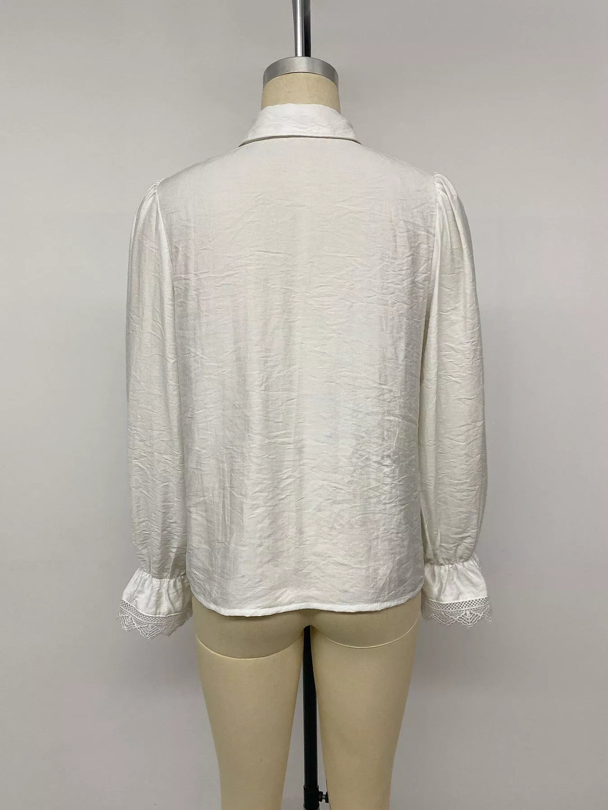 Lace-Trimmed Button-Down Shirt