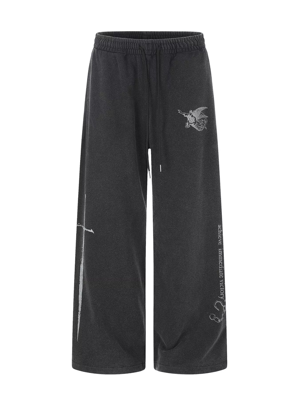 Men's Drawstring Wide-Leg Sweatpants