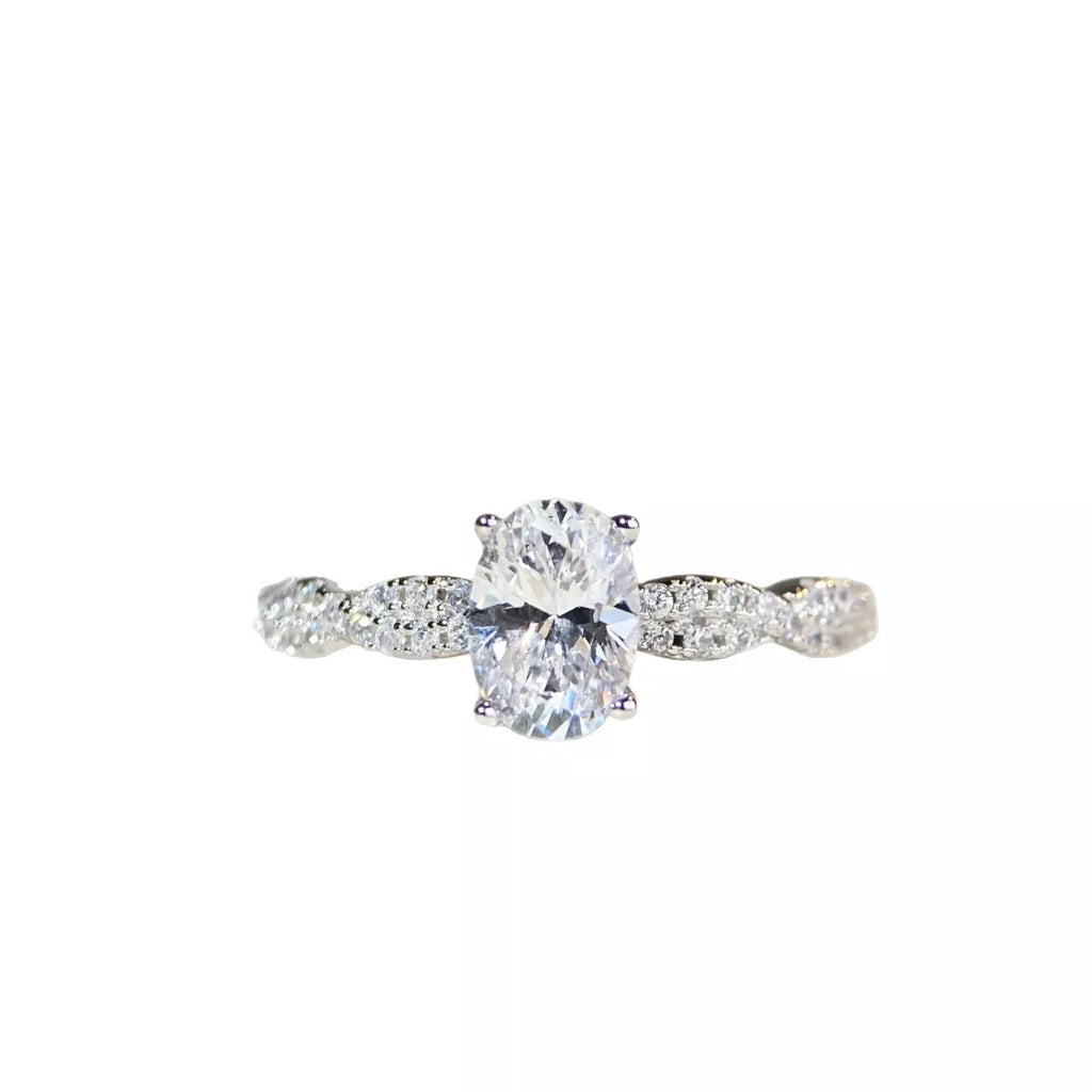 Cultivating High-Carbon Diamond 925 Sterling Silver Oval Ring