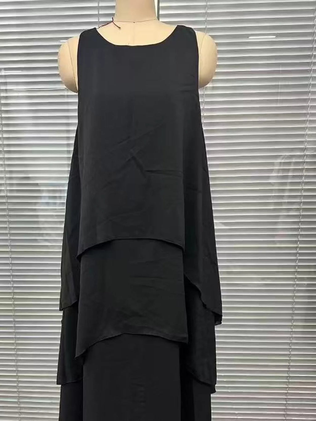 Ruffled Round Neck Sleeveless Maxi Dress