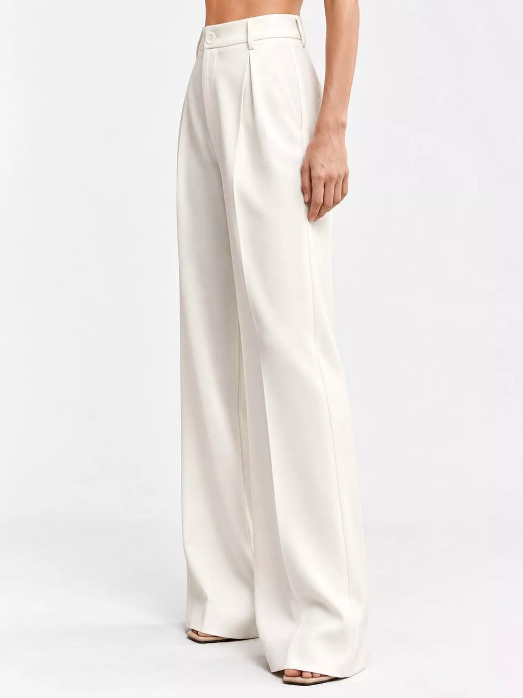 High-Waisted Pleated Wide-Leg Pants