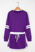 Varsity Stripe Pullover and Mini Skirt Set