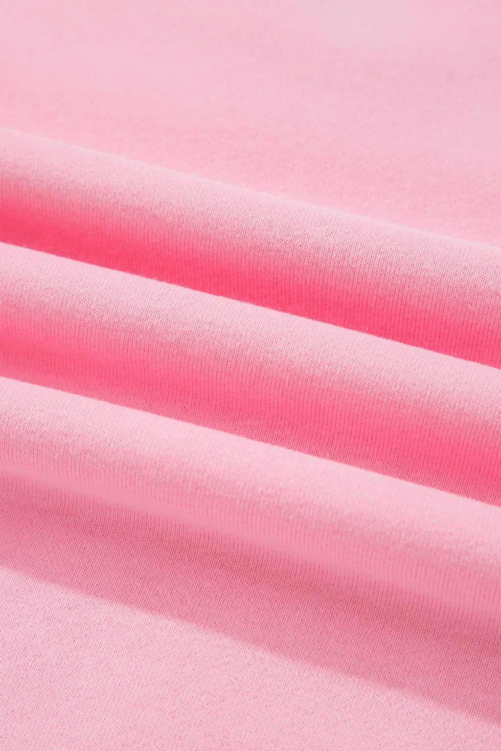 Pink Piping Trim Long Sporty Pullover Drawstring Elastic Waist Shorts Set