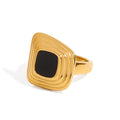 18K gold geometric shape with texture design classic fashion ring