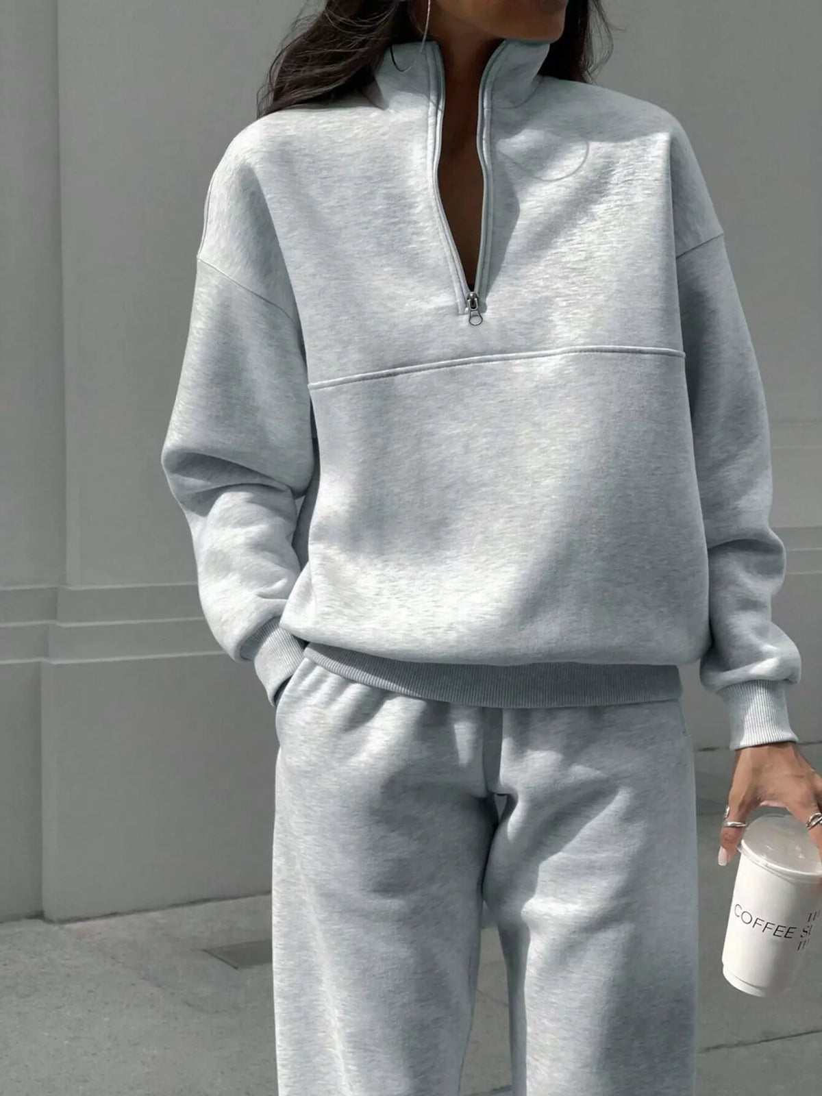 Half-Zip Sweatshirt and Joggers Set
