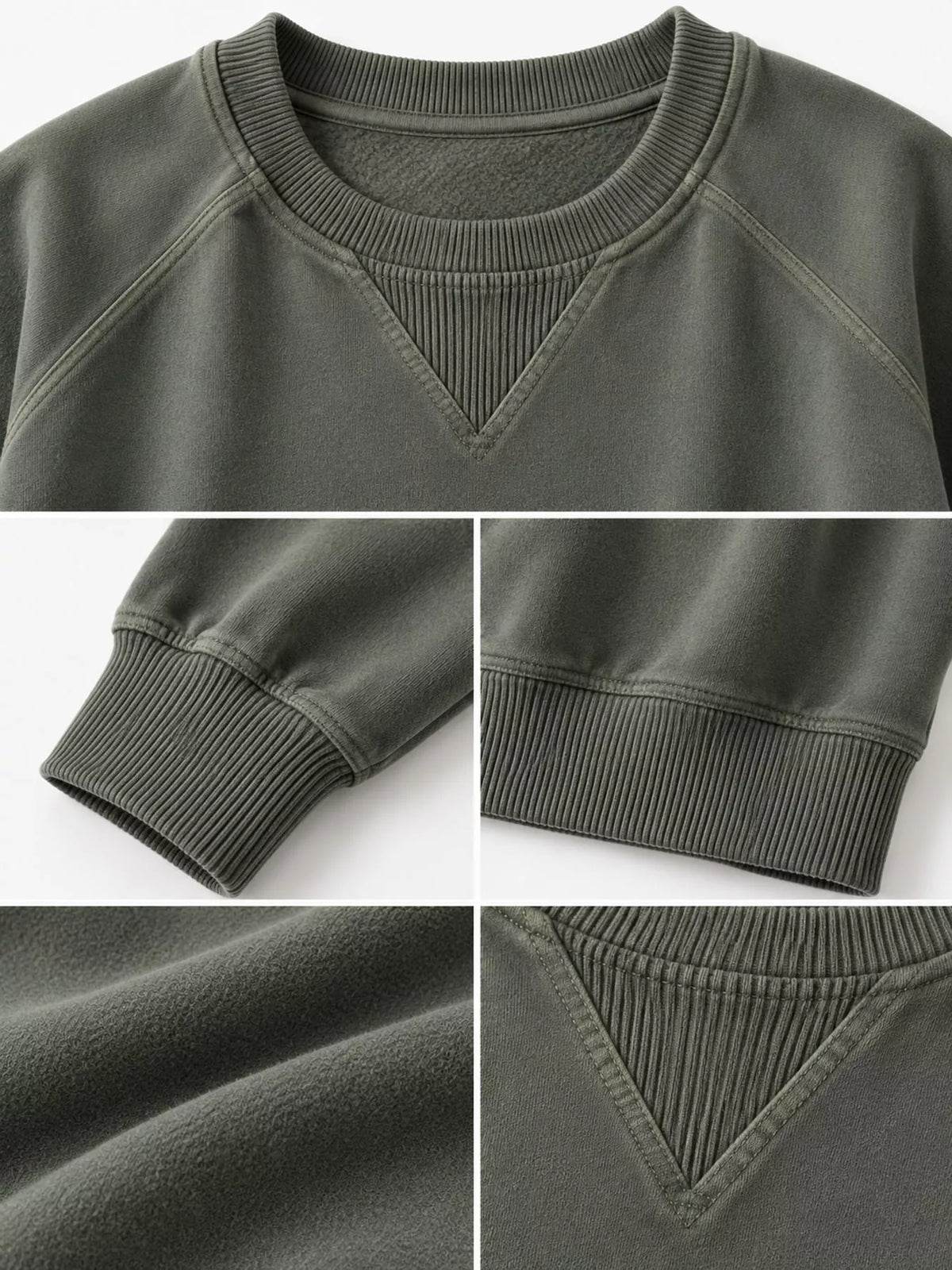 Crew Neck Raglan Sleeve Sweatshirt